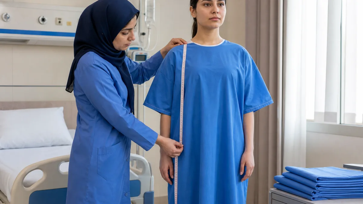 لباس بیمار یکبار مصرف بیمارستانی با طراحی کاربردی و ظاهر آراسته