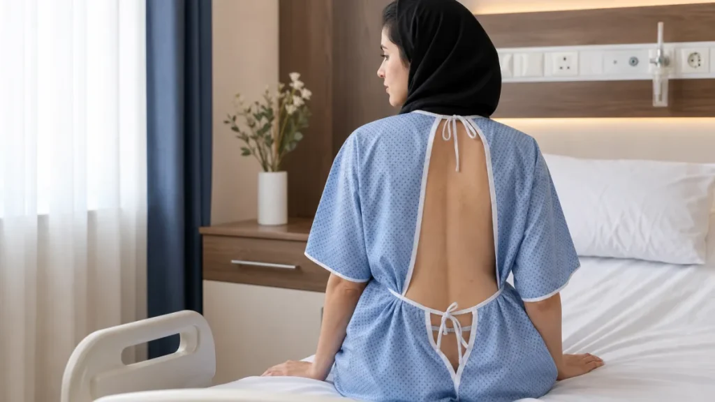 لباس بیمار پشت باز با دوخت ماندگار