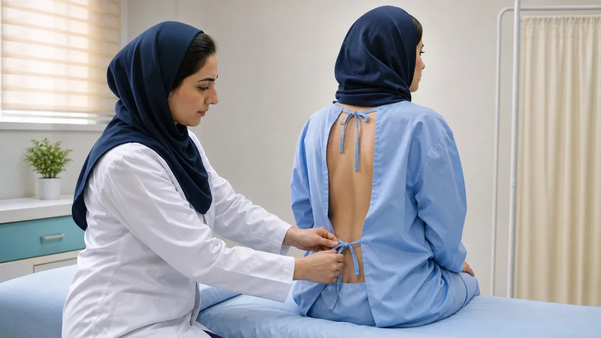 لباس بیمار پشت باز با دوخت ماندگار